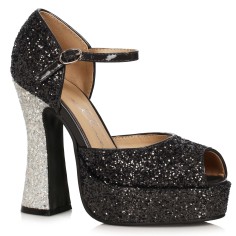 Ellie Shoes 557-SPARKLE Black Silver