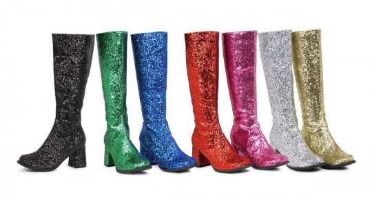 green glitter boots