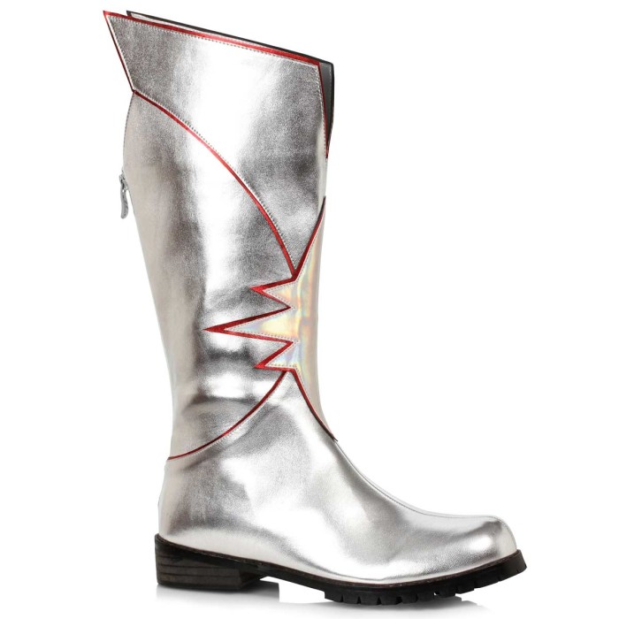 Ellie Shoes 158-VALOR Silver - 1.5 Mens Superhero Knee High Boot in Shoes & Flats