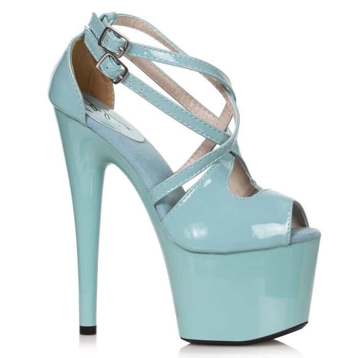Ellie Shoes 709-Tina Teal - 7 Stiletto Strappy Sandal. in Sexy Heels & Platforms