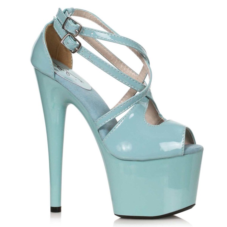 Teal sales strappy heels
