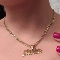 Custom Personalized Cuban Figaro Chain Stacked Necklaces - Gold Steinless Steel