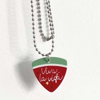 Korean Drama Shining Watermelon Guitar Pick Viva La Vida Necklaces - Red Green