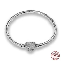 Silver 925 Star Moon Sun Four Leaf Clover Green Zircon Charms Bracelets - Silver