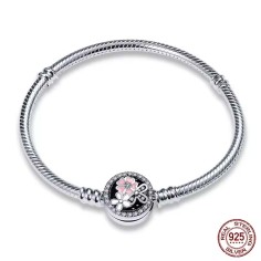 Silver 925 Star Moon Sun Four Leaf Clover Green Zircon Charms Bracelets - Silver