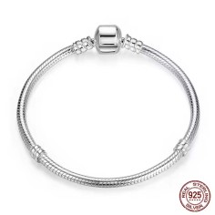 Silver 925 Star Moon Sun Four Leaf Clover Green Zircon Charms Bracelets - Silver