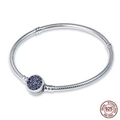 Silver 925 Star Moon Sun Four Leaf Clover Green Zircon Charms Bracelets - Silver