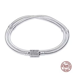 Silver 925 Star Moon Sun Four Leaf Clover Green Zircon Charms Bracelets - Silver