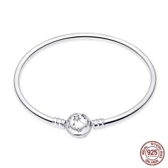 Silver 925 Star Moon Sun Four Leaf Clover Green Zircon Charms Bracelets - Silver