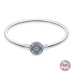 Silver 925 Star Moon Sun Four Leaf Clover Green Zircon Charms Bracelets - Silver