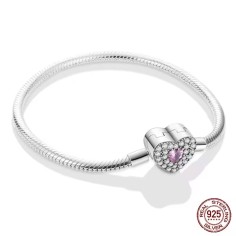 Silver 925 Star Moon Sun Four Leaf Clover Green Zircon Charms Bracelets - Silver