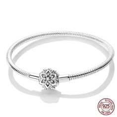 Silver 925 Star Moon Sun Four Leaf Clover Green Zircon Charms Bracelets - Silver
