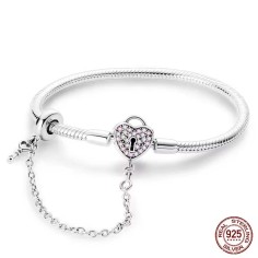 Silver 925 Star Moon Sun Four Leaf Clover Green Zircon Charms Bracelets - Silver