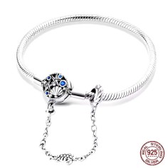 Silver 925 Star Moon Sun Four Leaf Clover Green Zircon Charms Bracelets - Silver
