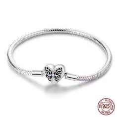 Silver 925 Star Moon Sun Four Leaf Clover Green Zircon Charms Bracelets - Silver