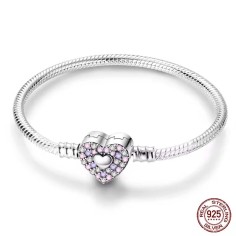 Silver 925 Star Moon Sun Four Leaf Clover Green Zircon Charms Bracelets - Silver