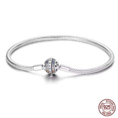 Silver 925 Star Moon Sun Four Leaf Clover Green Zircon Charms Bracelets - Silver