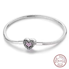 Silver 925 Star Moon Sun Four Leaf Clover Green Zircon Charms Bracelets - Silver