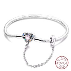 Silver 925 Star Moon Sun Four Leaf Clover Green Zircon Charms Bracelets - Silver