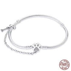 Silver 925 Star Moon Sun Four Leaf Clover Green Zircon Charms Bracelets - Silver
