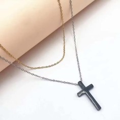 Korean Drama My Demon Cross Necklaces - Black 