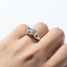 2 Carat Moissanite Solitaire Promise Wedding  925 Silver 18K Gold Plated Ring - Silver Color Silver