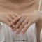 Trendy Moissanite Zirconia Ring Eternity Promise Engagement   Wedding S925 Sterling Silver Ring - Rose Gold Color Silver