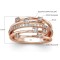 Trendy Moissanite Zirconia Ring Eternity Promise Engagement   Wedding S925 Sterling Silver Ring - Rose Gold Color Silver