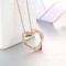Korean Drama Strong Girl Rhinestones Heart Necklaces - Rose Gold 