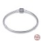 Silver 925 Star Moon Sun Four Leaf Clover Green Zircon Charms Bracelets - Silver