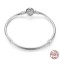 Silver 925 Star Moon Sun Four Leaf Clover Green Zircon Charms Bracelets - Silver