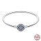 Silver 925 Star Moon Sun Four Leaf Clover Green Zircon Charms Bracelets - Silver