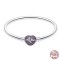 Silver 925 Star Moon Sun Four Leaf Clover Green Zircon Charms Bracelets - Silver