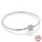 Silver 925 Star Moon Sun Four Leaf Clover Green Zircon Charms Bracelets - Silver