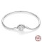 Silver 925 Star Moon Sun Four Leaf Clover Green Zircon Charms Bracelets - Silver