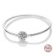 Silver 925 Star Moon Sun Four Leaf Clover Green Zircon Charms Bracelets - Silver