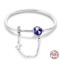 Silver 925 Star Moon Sun Four Leaf Clover Green Zircon Charms Bracelets - Silver