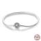 Silver 925 Star Moon Sun Four Leaf Clover Green Zircon Charms Bracelets - Silver