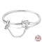 Silver 925 Star Moon Sun Four Leaf Clover Green Zircon Charms Bracelets - Silver