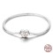 Silver 925 Star Moon Sun Four Leaf Clover Green Zircon Charms Bracelets - Silver