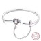 Silver 925 Star Moon Sun Four Leaf Clover Green Zircon Charms Bracelets - Silver