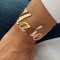 Personalized Name Valentines Day Jewelry Gift Bangle Bracelets - Rose Gold Steinless Steel