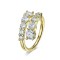 10 Gems Full Moissanite Promise Sparkling Flawless  Wedding S925 Sterling Silver Ring - Gold Color Silver