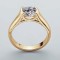 2 Carat Moissanite Solitaire Promise Wedding  925 Silver 18K Gold Plated Ring - Gold Color Silver