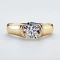 2 Carat Moissanite Solitaire Promise Wedding  925 Silver 18K Gold Plated Ring - Gold Color Silver