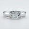 2 Carat Moissanite Solitaire Promise Wedding  925 Silver 18K Gold Plated Ring - Silver Color Silver