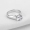 2 Carat Moissanite Solitaire Promise Wedding  925 Silver 18K Gold Plated Ring - Silver Color Silver
