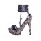Avius - Black Faux Leather with Stars on Silver with Chain