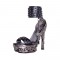 Avius - Black Faux Leather with Stars on Silver with Chain