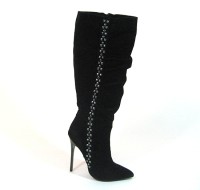 Fierce-71-sc - Black Suede Pu SPECIAL - Size 10